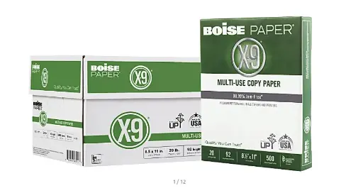 White Paper® X-9® Multi-Use Printer & Copy Paper, 10 Reams, White, Letter (8.5" x 11"), 5000 Sheets Per Case, 20 Lb, 92 Brightness